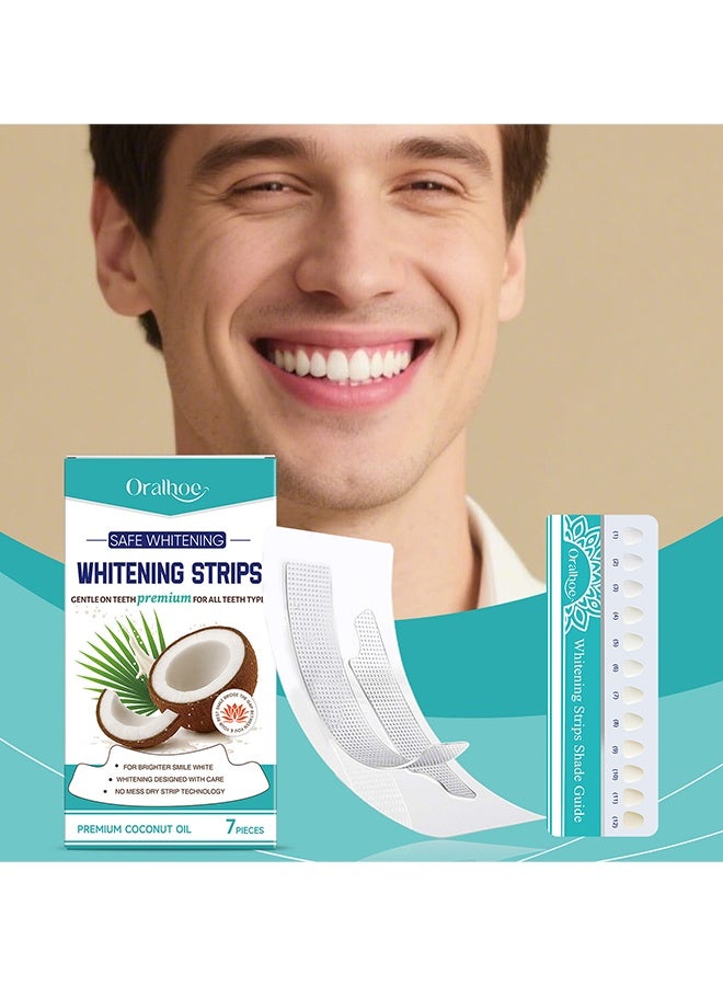 ORALHOE 7-Pieces Whitenings Strips Dental Whitening Kit Oral Care Teeth Whitening Strips Kit, For Coffee Soda Drinkers & Yellow Stains, Tooth Stain Treatment, Gum Care & Stain Removal, Removes Yellow Stains & Bad Breath - Image 2